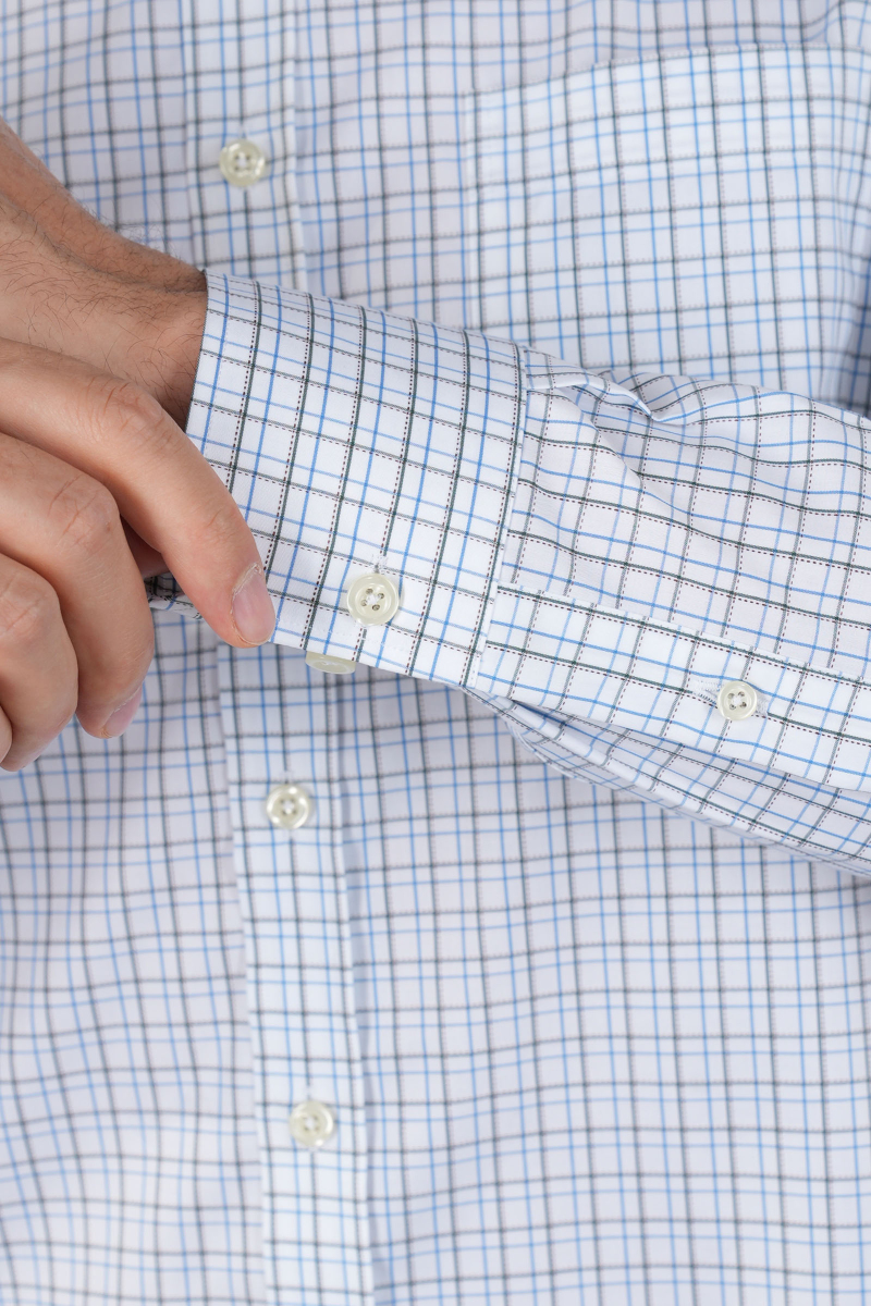 Yeşil Kareli Spor Uzun Kollu Erkek Gömlek - 3