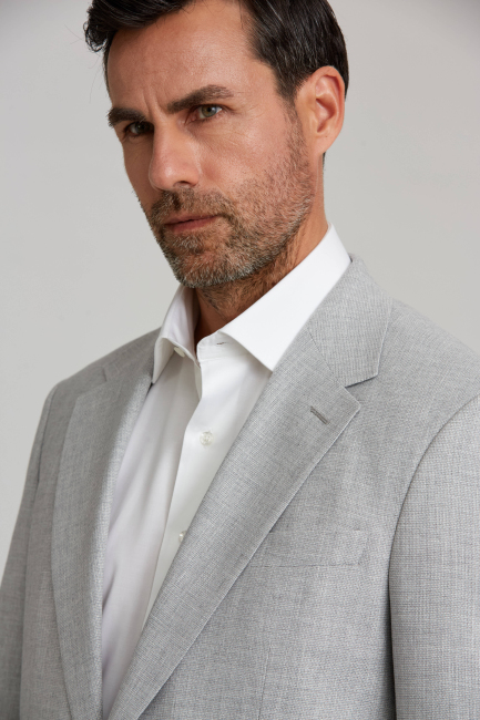 6 Drop 2 Düğmeli Çift Yırtmaçlı Ceket Gri - 4