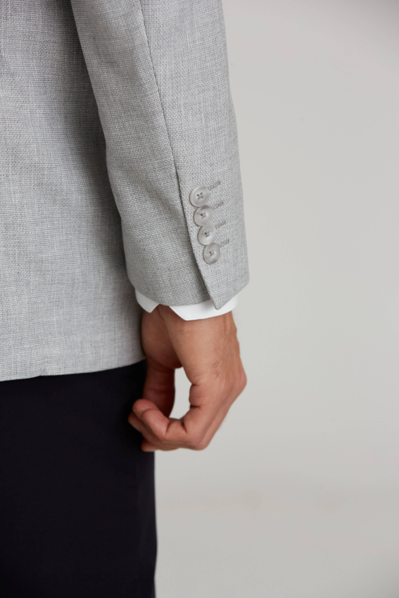 6 Drop 2 Düğmeli Çift Yırtmaçlı Ceket Gri - 5