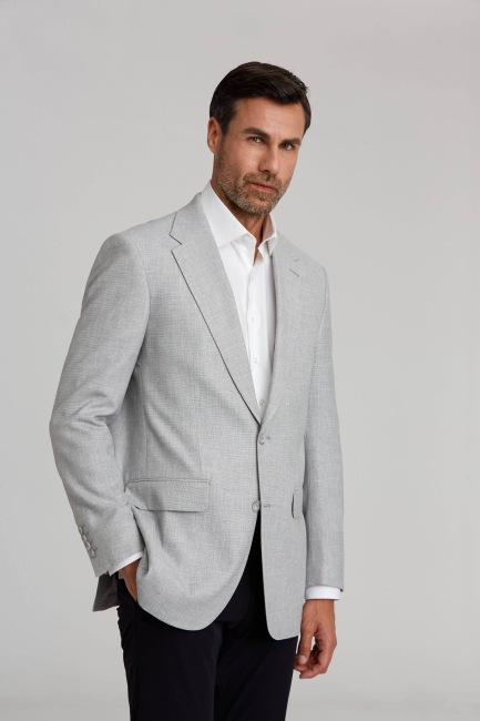 6 Drop 2 Düğmeli Çift Yırtmaçlı Ceket Gri - 3