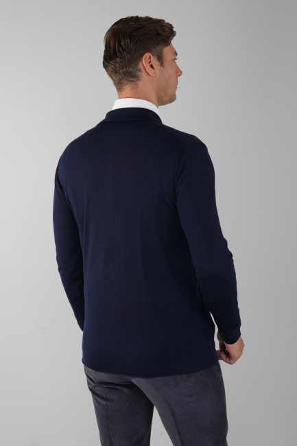 Yün Lacivert Erkek Triko Hırka (1)